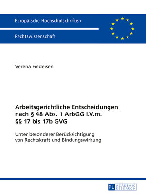 cover image of Arbeitsgerichtliche Entscheidungen nach § 48 Abs. 1 ArbGG i.V.m. §§ 17 bis 17b GVG